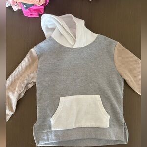 Stylish Kids' Hoodie in Gray, Tan, and White